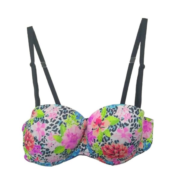 Victorias Secret Womens Colorful Everywhere Floral Pushup Underwire Bra Size 36B - Picture 2 of 11
